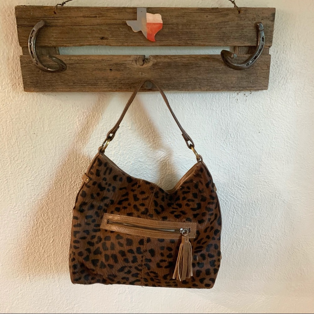 Tasha Polizzi purse hair on hide cheetah print